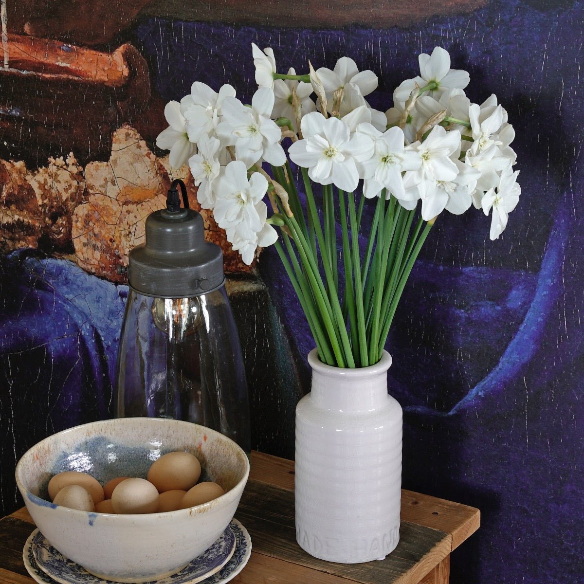 Frostbite - witte Double narcis - Fluwel